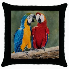 Feathered Friends Black Throw Pillow Case by TonyaButcher