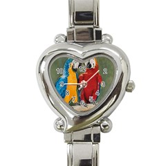 Feathered Friends Heart Italian Charm Watch 