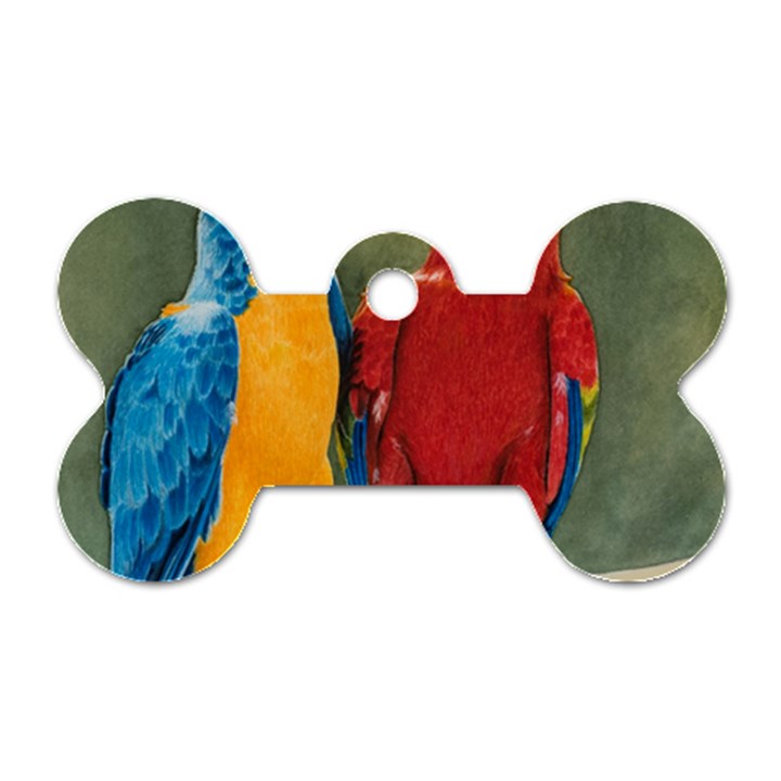 Feathered Friends Dog Tag Bone (Two Sided)