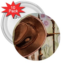 Hat On The Fence 3  Button (10 Pack) by TonyaButcher