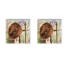 Hat On The Fence Cufflinks (square)