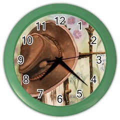 Hat On The Fence Wall Clock (color)