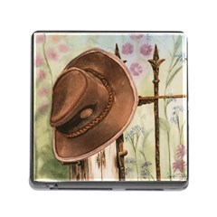 Hat On The Fence Memory Card Reader With Storage (square)