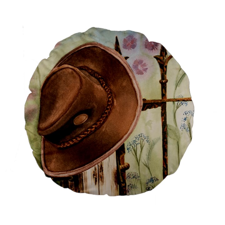 Hat On The Fence 15  Premium Round Cushion 