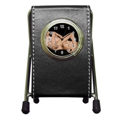 Gentle Embrace Stationery Holder Clock