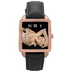 Gentle Embrace Rose Gold Leather Watch 