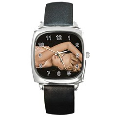 Alluring Square Leather Watch