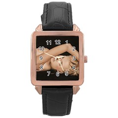 Alluring Rose Gold Leather Watch 