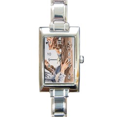 Stabat Mater Rectangular Italian Charm Watch