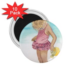 Beach Play Sm 2 25  Button Magnet (10 Pack) by TonyaButcher