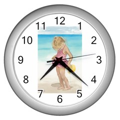 Beach Play Sm Wall Clock (silver) by TonyaButcher