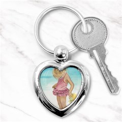 Beach Play Sm Key Chain (heart) by TonyaButcher