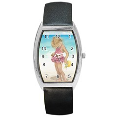 Beach Play Sm Tonneau Leather Watch