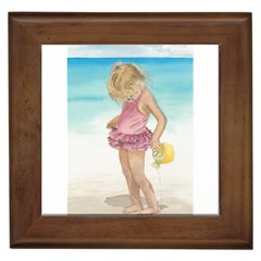 Beach Play Sm Framed Ceramic Tile by TonyaButcher