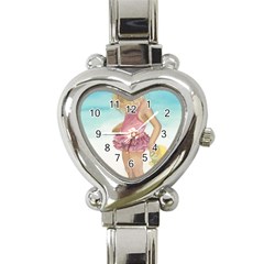 Beach Play Sm Heart Italian Charm Watch 