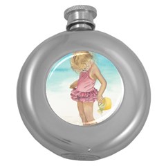 Beach Play Sm Hip Flask (round) by TonyaButcher