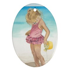 Beach Play Sm Oval Ornament (two Sides) by TonyaButcher