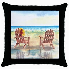 Time To Relax Black Throw Pillow Case