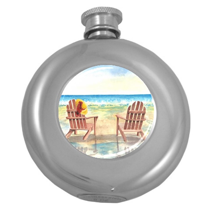 Time To Relax Hip Flask (Round)