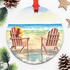 Time To Relax Round Ornament (two Sides) by TonyaButcher