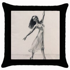 Perfect Grace Black Throw Pillow Case by TonyaButcher