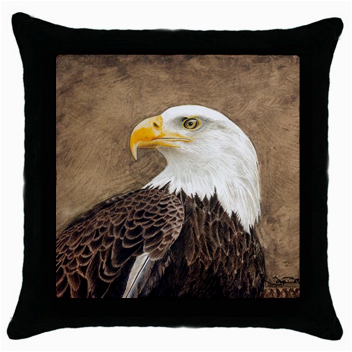 Eagle Black Throw Pillow Case