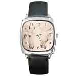 Tender Approach  Square Leather Watch Front