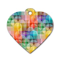 Circles Dog Tag Heart (one Sided) 