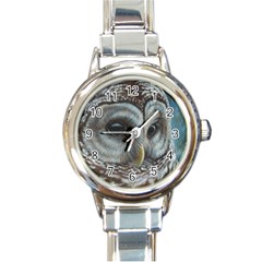 Barred Owl Round Italian Charm Watch by TonyaButcher