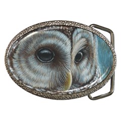 Barred Owl Belt Buckle (oval) by TonyaButcher