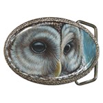 Barred Owl Belt Buckle (Oval) Front