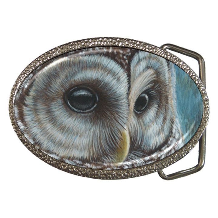 Barred Owl Belt Buckle (Oval)