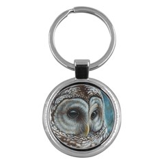 Barred Owl Key Chain (round) by TonyaButcher