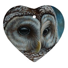 Barred Owl Heart Ornament (two Sides) by TonyaButcher