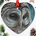 Barred Owl Heart Ornament (Two Sides) Front