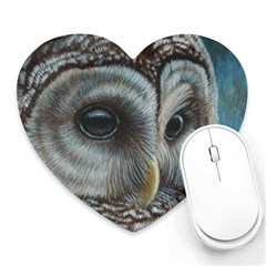 Barred Owl Mouse Pad (heart) by TonyaButcher