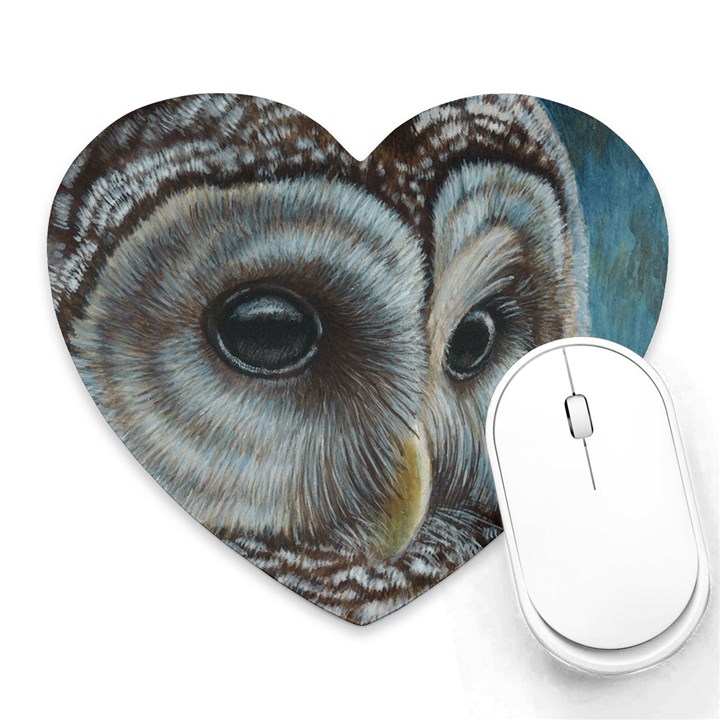 Barred Owl Mouse Pad (Heart)