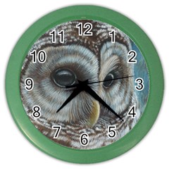 Barred Owl Wall Clock (color) by TonyaButcher