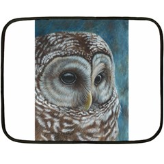 Barred Owl Mini Fleece Blanket (two Sided)