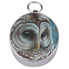 Barred Owl Silver Compass