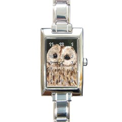 Tawny Owl Rectangular Italian Charm Watch by TonyaButcher