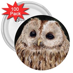 Tawny Owl 3  Button (100 Pack) by TonyaButcher