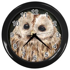 Tawny Owl Wall Clock (black)