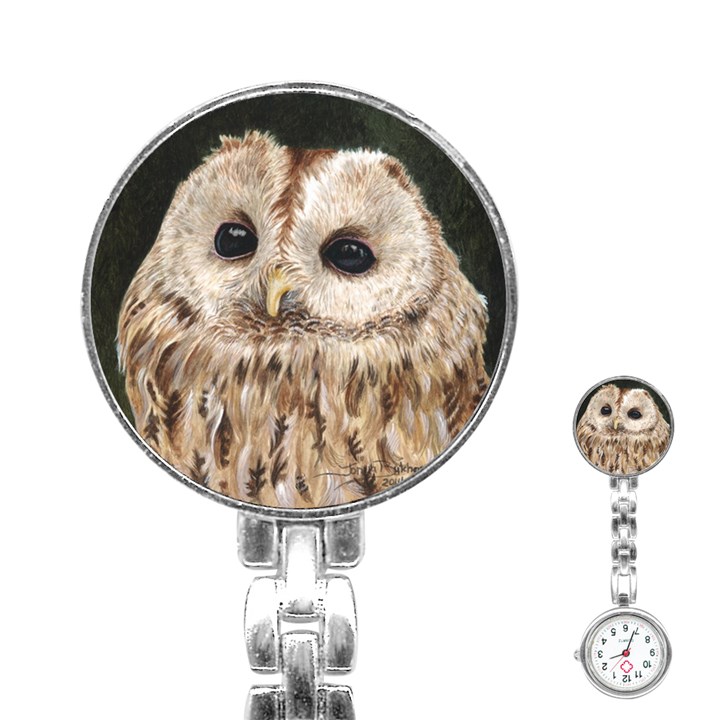 Tawny Owl Stainless Steel Nurses Watch