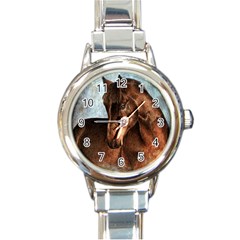 Midnight Jewel  Round Italian Charm Watch by TonyaButcher