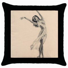 Graceful Dancer Black Throw Pillow Case by TonyaButcher