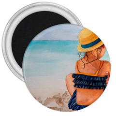 A Day At The Beach 3  Button Magnet by TonyaButcher