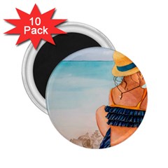 A Day At The Beach 2 25  Button Magnet (10 Pack) by TonyaButcher