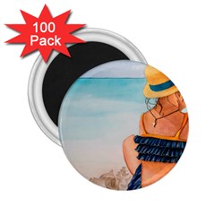 A Day At The Beach 2 25  Button Magnet (100 Pack) by TonyaButcher