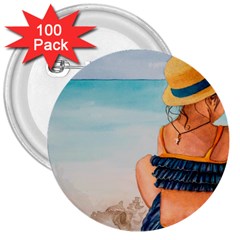 A Day At The Beach 3  Button (100 Pack)